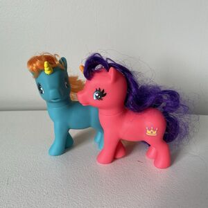My Little Pony Figurine Toy Blue & Pink Lot of 2
